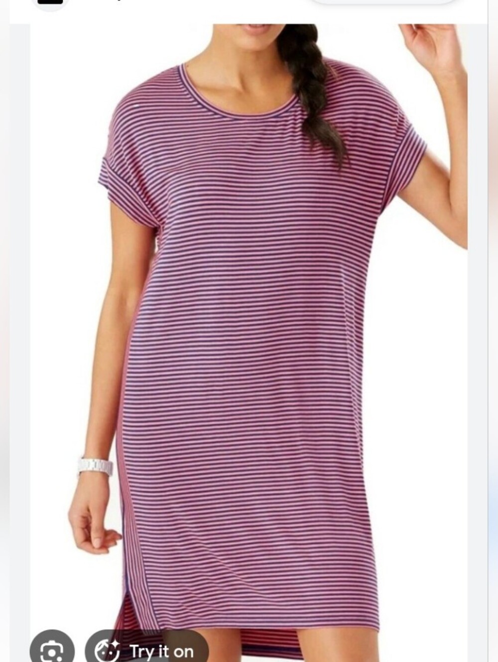 Tommy Bahama Tutti Frutti Striped T-Shirt Dress in Pink